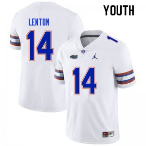 Youth Florida Gators #14 Quincy Lenton NCAA Nike White Authentic Stitched College Football Jersey SJI7562ZH